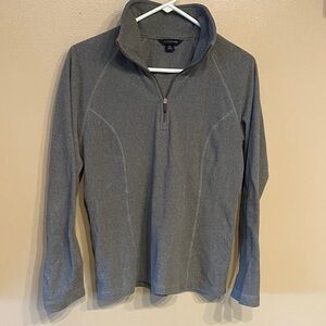 Lands' End Women's Gray Quarter-Zip Sweatshirt